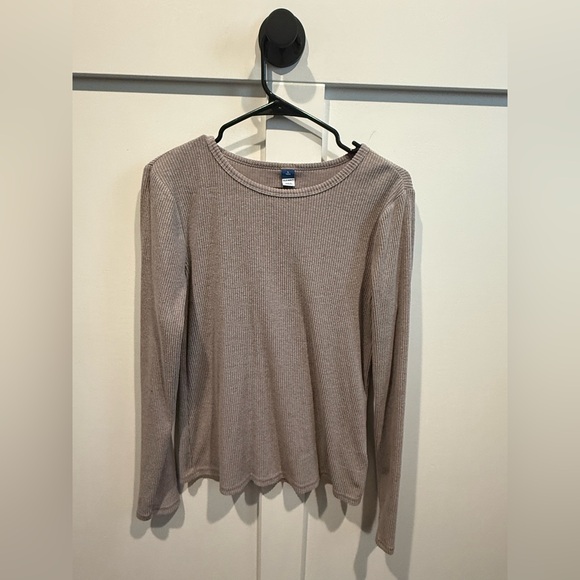 Old Navy Tops - Old Navy Taupe Long Sleeve Ribbed Top - Large Tall